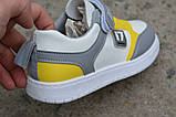 Стильні кросівки дитячі Ashiguli білий жовтий р32, фото 7