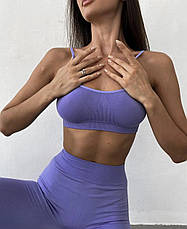 Безшовні легінси S/M, Бузковий, фото 5