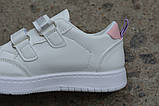 Білі рожеві дитячі кросівки Ashiguli на липучках для дівчинки р32-36, фото 7