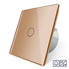 Сенсорна кнопка 1 сенсор 12/24V Livolo золотий скло (VL-C701CH-13)