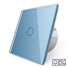 Сенсорна кнопка 1 сенсор 12/24V Livolo блакитний скло (VL-C701CH-19)