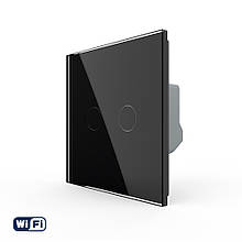 Розумний сенсорний Wi-Fi вимикач 2 сенсора Livolo чорний скло (VL-C7FC2NY-2GBP)