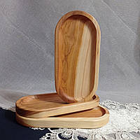 Деревянная тарелка 25х12 см. для подачи из черешни