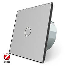 Розумний сенсорний ZigBee вимикач 1 сенсор Livolo сірий скло (VL-C701Z-15)