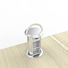 Висувний блок для двох розеток з USB Livolo Сірий (VL-SHS019-S)