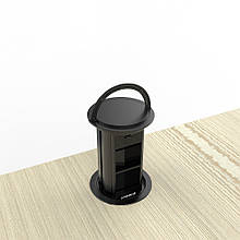 Висувний блок для двох розеток з USB Livolo Чорний (VL-SHS019-B)
