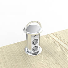 Висувний блок розеток з USB Livolo Сірий (VL-SHS019-FCTC-S)