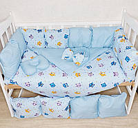 Комплект постільної білизни TM Bonna "ЕКО" в дитячій ліжечко, +конверт-одеяло на виписку. Блакитні совята