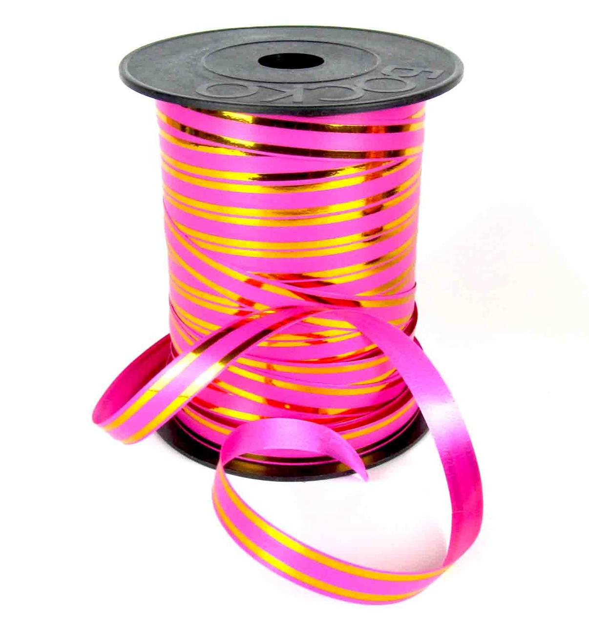 Стрічка для кульок. Колір: Рожевий Люрекс. Довжина: 50м. Вир-во: Боско (Україна).