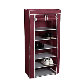 Полиця-шафа для взуття RIAS FH-5578 тканинна 120х60х30 см Burgundy (3_01669)