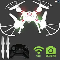 Дрон з пультом керування та камерою QY66-X05 c WiFi, квадрокоптер міні, іграшка дитяча квадрокоптер колір Білий