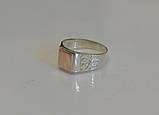 Срібна чоловіча печатка - каблучка з золотом, фото 3
