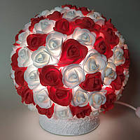 Светильник-ночник "Букет красно-белых роз"