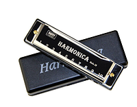 Губная гармошка Harmonica Блюзовая Серебристая