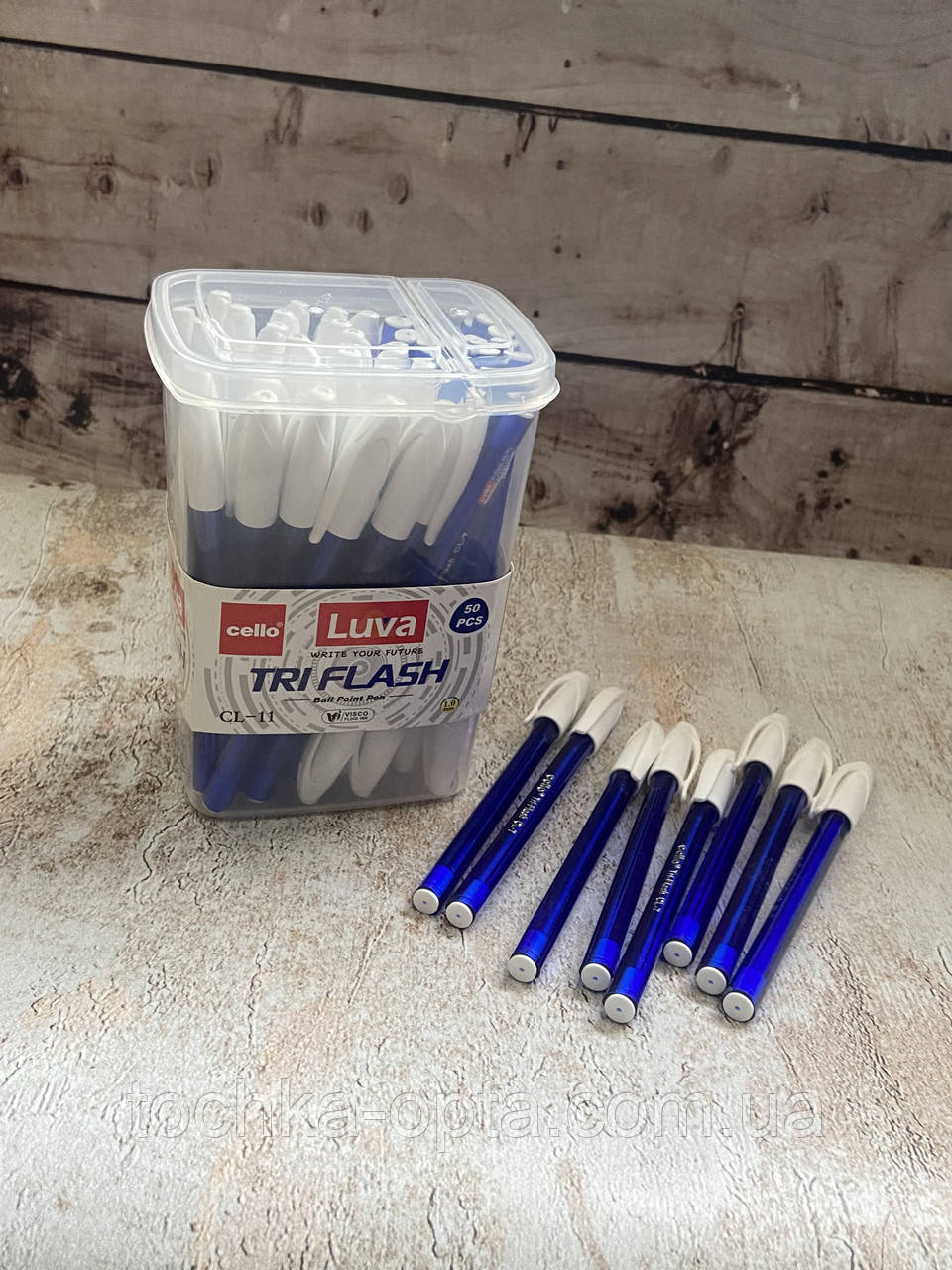 Ручка олійна Cello Tri-Flesh синя, фото 1