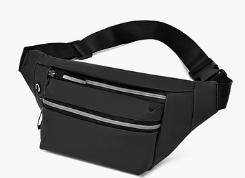 Сумка на пояс бананка на 3 відділи / Чоловіча бананка через плече / Поясна сумка / Бананка на пояс