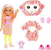 Barbie Small Обезьянка Cutie Reveal Кукла Chelsea Doll Monkey Plush Costume HKR14