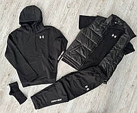 Чоловічий комплект 5 в 1 Under Armour спортивний костюм худі + штани + жилетка + футболка + 2 пари шкарпеток