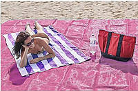 Пляжная подстилка анти-песок Sand Free Mat (200x150) Розовый | пляжный коврик | коврик для моря! Идеально