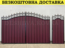 Ковані ворота з профнастилом Код: А-0107