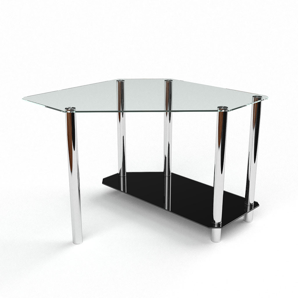 Комп'ютерний стіл Каспіан стільниця скло прозоре фарбування чорне 800х800х750 мм (БЦ-Стіл ТМ)