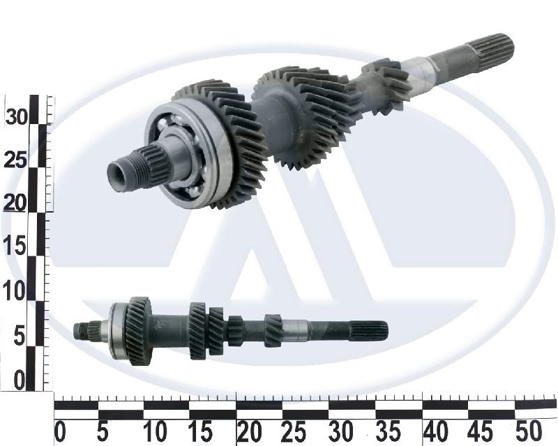 Вал первинний КПП ВАЗ 2108, 21099, 2115, 2110, 2112, 2170, 1118 у зборі 21 зуб 2 перед із підшипником, фото 1