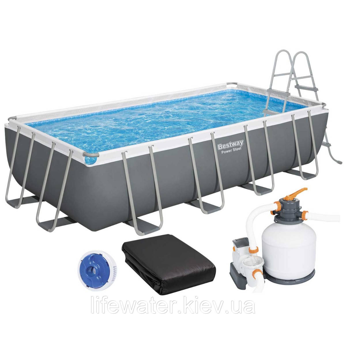 Bestway Каркасний басейн Bestway 56466 (549х274х122 см) з пісочним фільтром, драбиною та тентом