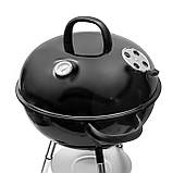 Гриль вугільний Time Eco TE-2014-1 портативний на колесах з термометром, гриль-барбекю,Чорний, фото 2