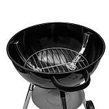 Гриль вугільний Time Eco TE-2014-1 портативний на колесах з термометром, гриль-барбекю,Чорний, фото 4