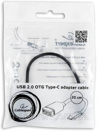 Дата кабель Cablexpert Type-C / AF 0.2m Black (A-OTG-CMAF2-01), фото 1