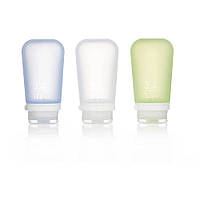 Набор силиконовых бутылочек Humangear GoToob + 3 Pack Large Clear Green Blue (білий, зелений, блакитний)