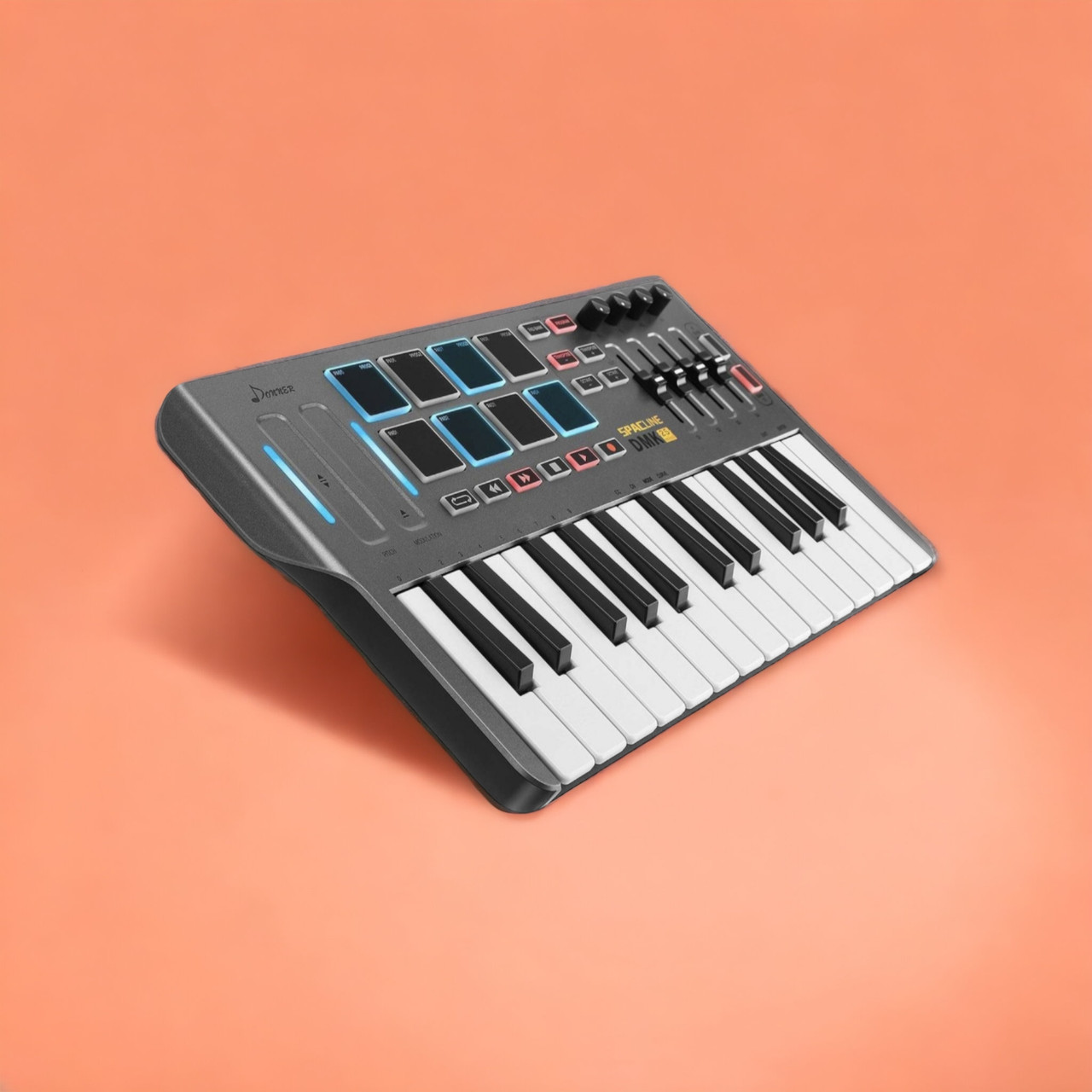 MIDI-клавіатура Donner, портативний MIDI-контролер DMK25 з 25 чутливими клавішами