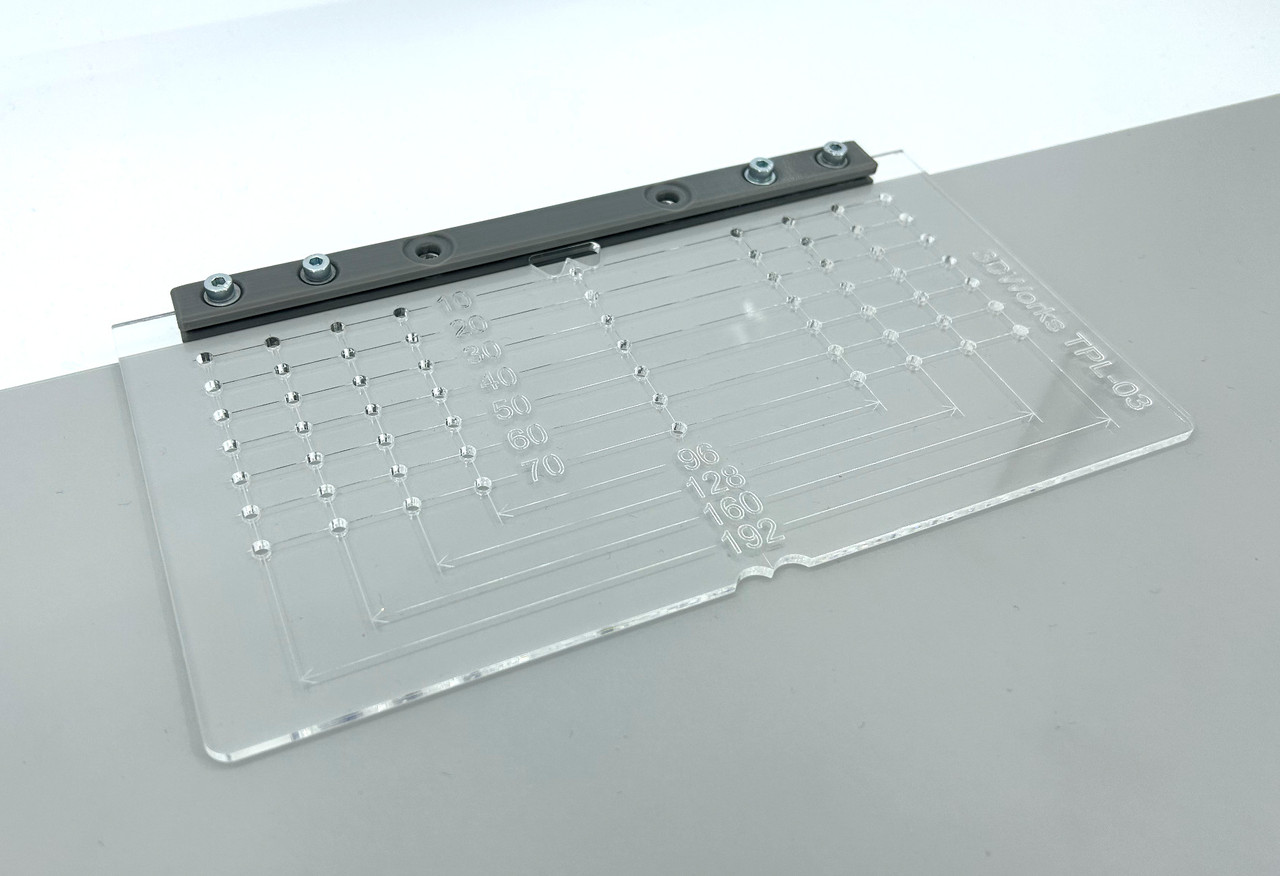 Шаблон TPL-03 для розмітки отворів під меблеві ручки 92-192 мм, фото 1