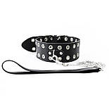 Нашийник Art of Sex — Tessa з повідцем із натуральної шкіри, колір чорний 777Store.com.ua, фото 4