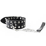 Нашийник Art of Sex — Tessa з повідцем із натуральної шкіри, колір чорний 777Store.com.ua, фото 5