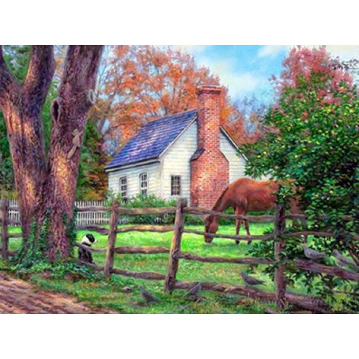 Картина за номерами 40х50 см DIY (без коробки) Будиночок у селі (EOTG6372_O), фото 1