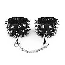 Наручники із шипами Art of Sex — Rose Spiked Leather Handcuffs, натуральна шкіра, фото 4