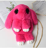 Плюшева сумка Кролик зі штучного хутра. Світло-сірий, фото 4