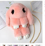 Хутряні сумки Зайчик. Дитяча сумка рюкзак хутряний заєць, фото 9