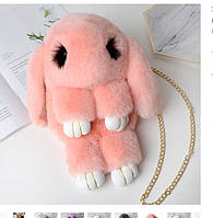 Плюшева сумка Зайчик корейський рожевий
