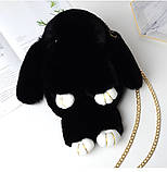 Плюшева сумка Кролик зі штучного хутра. Світло-сірий, фото 3