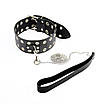 Нашийник Art of Sex — Tessa з повідцем із натуральної шкіри, колір чорний, фото 2