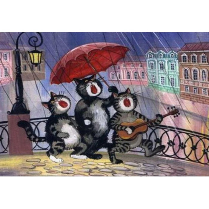 Картина за номерами 40х50 см DIY (без коробки) Співочі коти (Y5516_O), фото 1