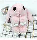 Дитяча сумка рюкзак хутряний заєць кремовий, фото 6