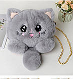 Плюшеві хутряні сумки кішка, фото 9