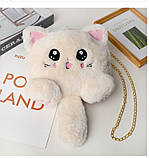 Плюшеві хутряні сумки кішка, фото 4