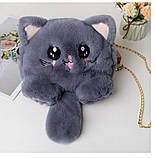 Плюшеві хутряні сумки кішка, фото 6