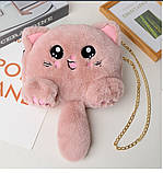 Плюшеві хутряні сумки кішка, фото 2