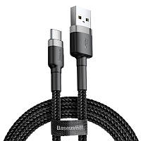 Кабель Baseus Cafule USB 2.0 to Type-C 2A 2M Черный/Серый (CATKLF-CG1)