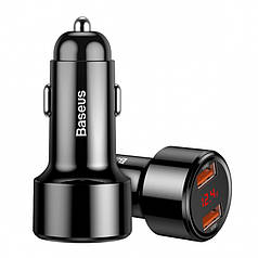 Автомобільний зарядний пристрій Baseus Magic Series Dual-USB QC 3.0 45W Black (CCMLC20A-01)